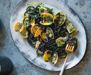 Squid Ink Pasta with Clams